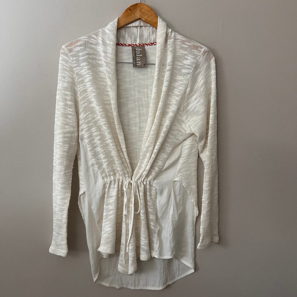 Anthropologie Dolan Left Coast Womens Medium White Tie‎ Front Knit Cardigan